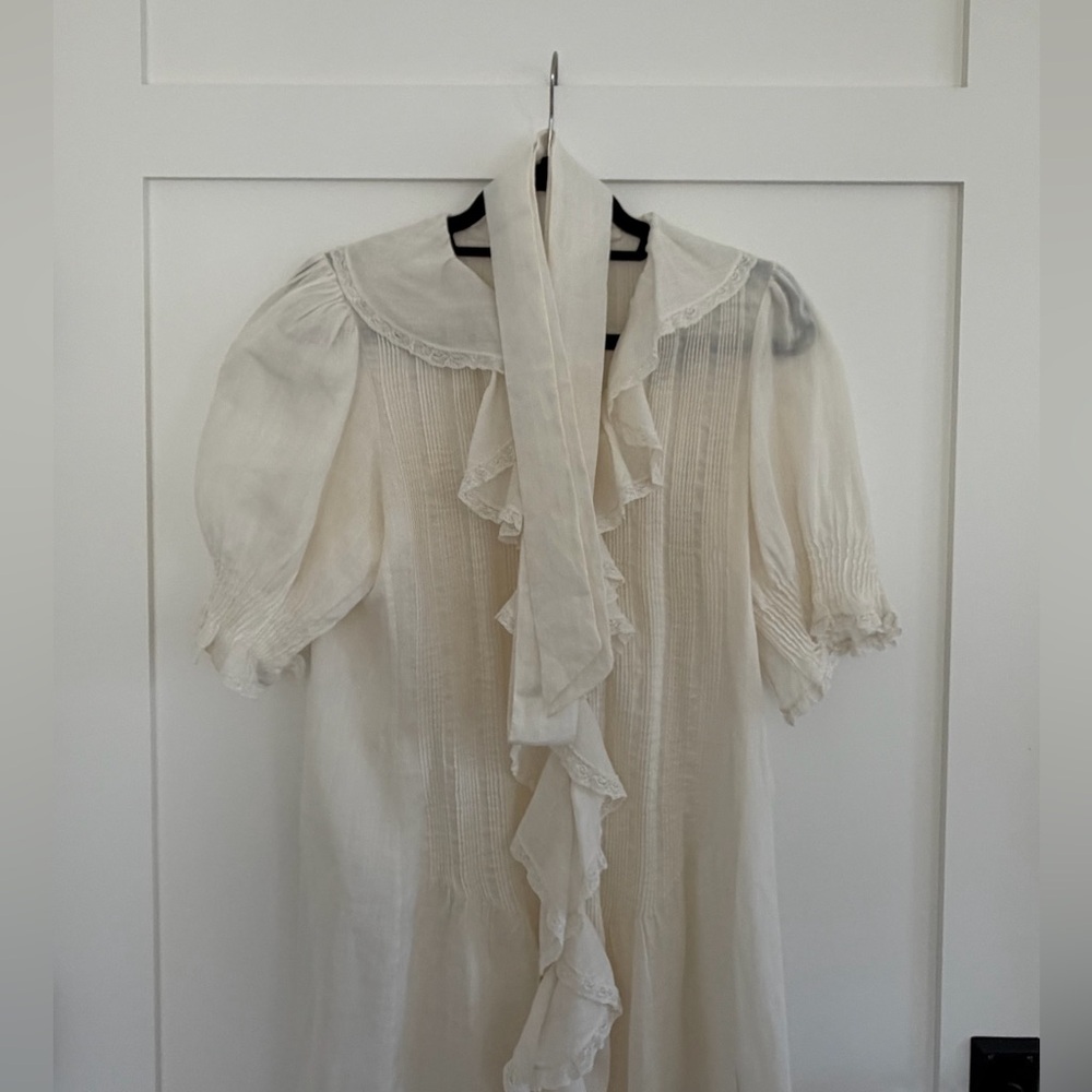 Doen Ivory / White Ruffle Mini Dress - Picture 9 of 14